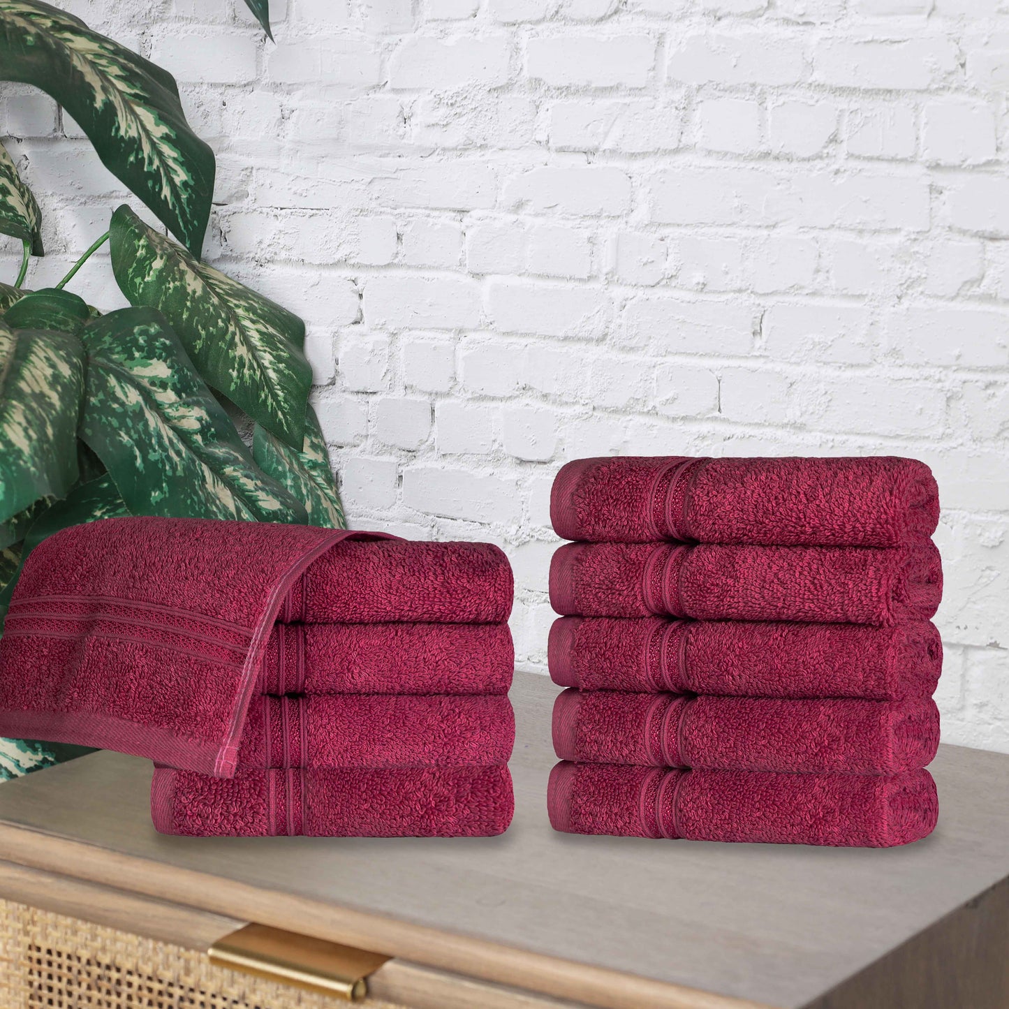 Heritage Egyptian Cotton Plush Absorbent Luxury Face Towel Set of 10