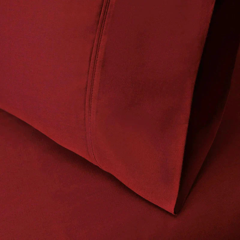 Egyptian Cotton 530 Thread Count Solid Pillowcases Set of 2 - Burgundy