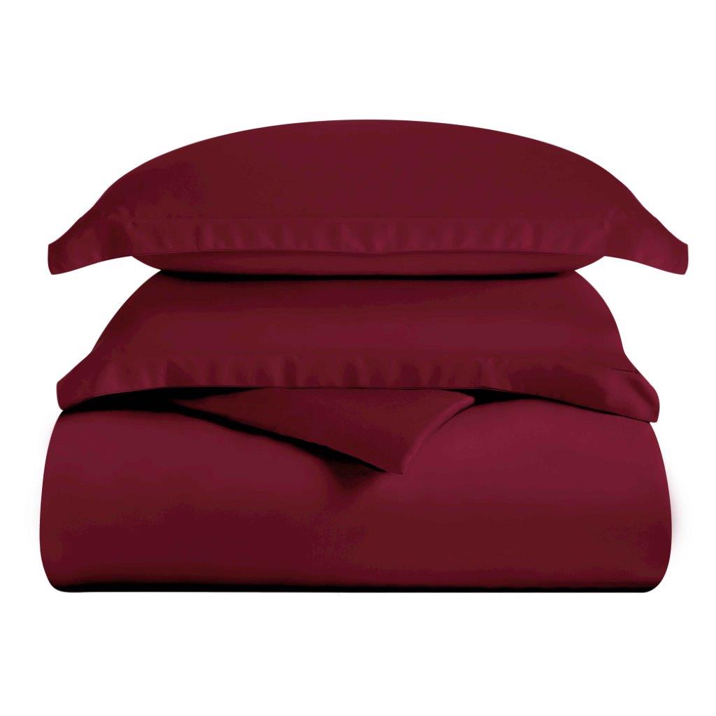 300 Thread Count Modal from Beechwood Solid Duvet Cover Set - Burgundy