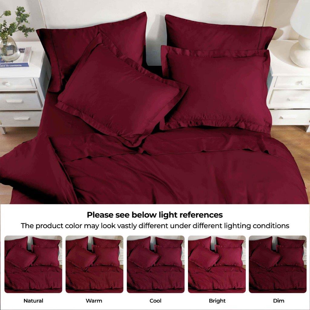 300 Thread Count Modal from Beechwood Solid Duvet Cover Set - Burgundy