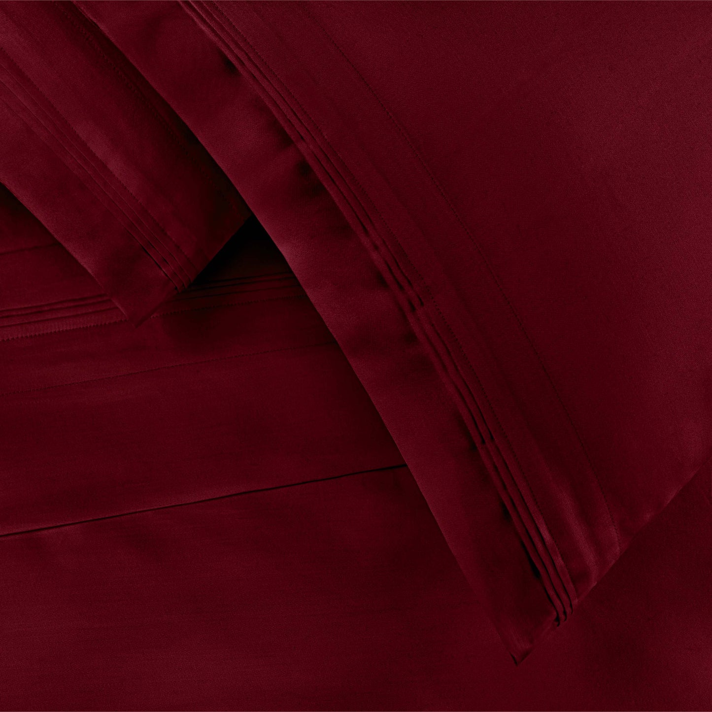 Superior Premium 650 Thread Count Egyptian Cotton Solid Deep Pocket Sheet Set - Burgundy