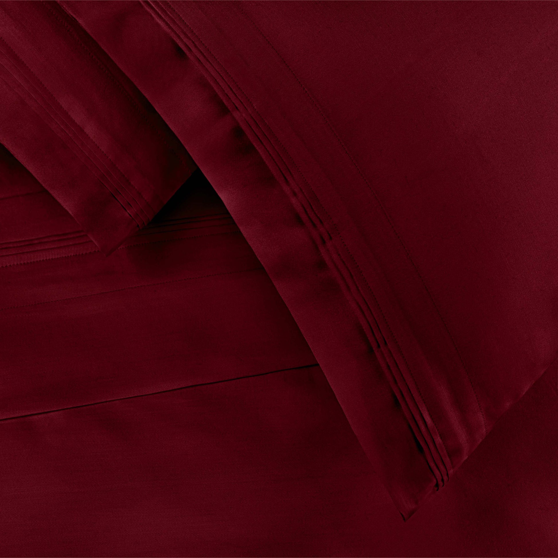 Egyptian Cotton 650 Thread Count Eco-Friendly Solid Sheet Set - Burgundy