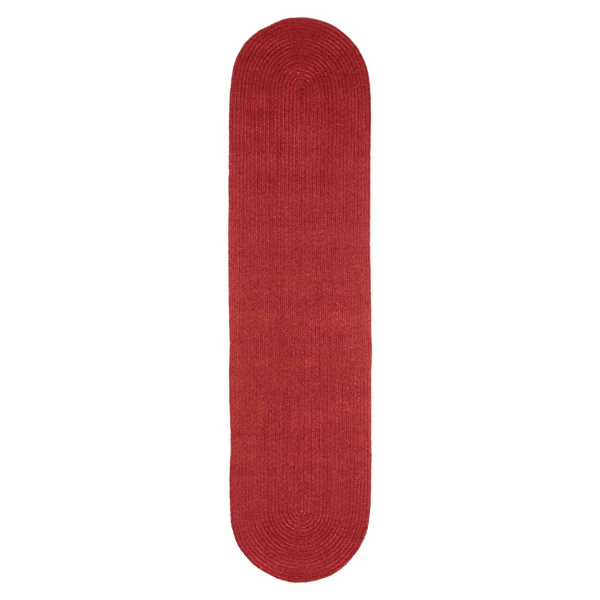Classic Braided Weave Oval Area Rug Indoor Outdoor Rugs - Burgundy