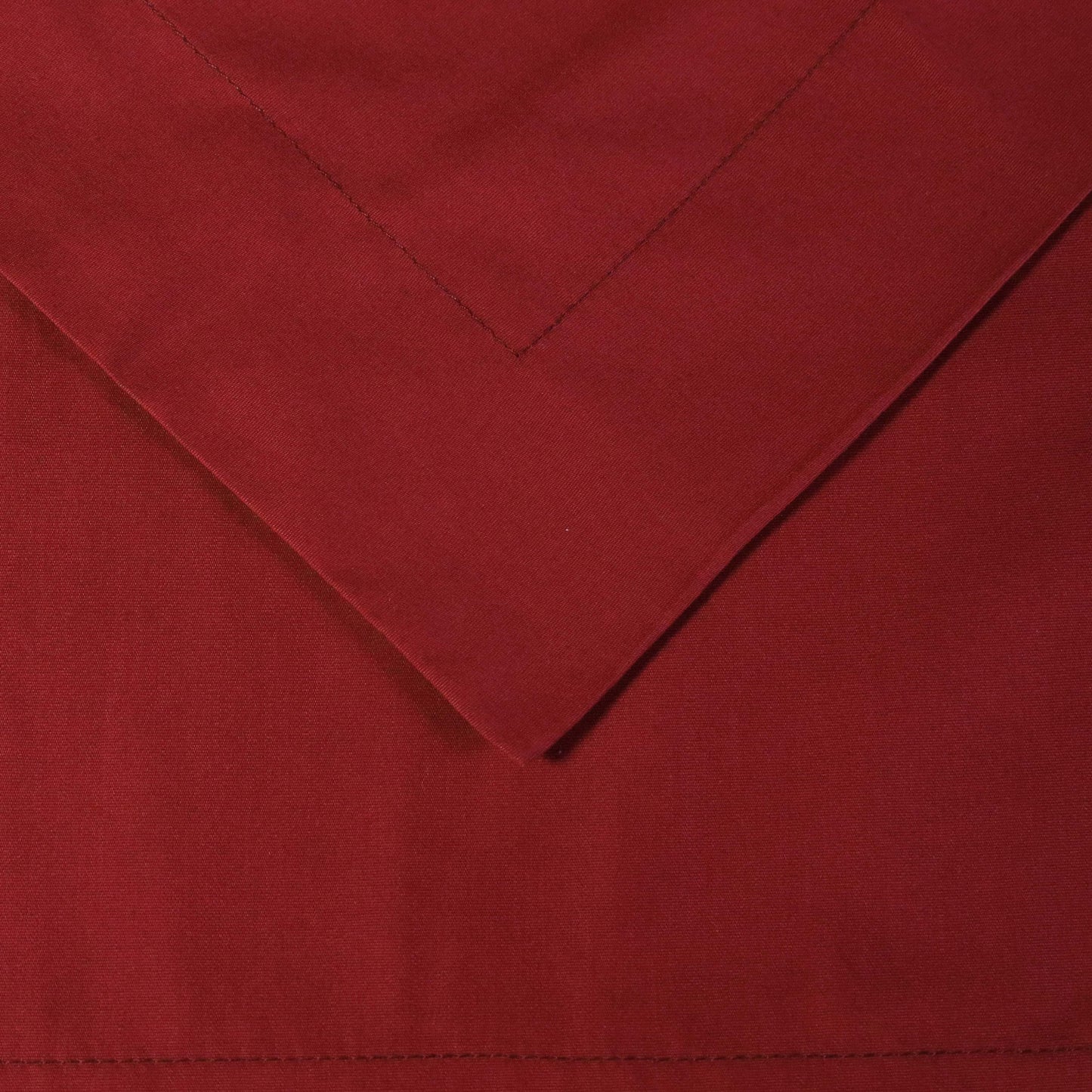Cotton Percale Modern Traditional Duvet Cover Set - Burgundy