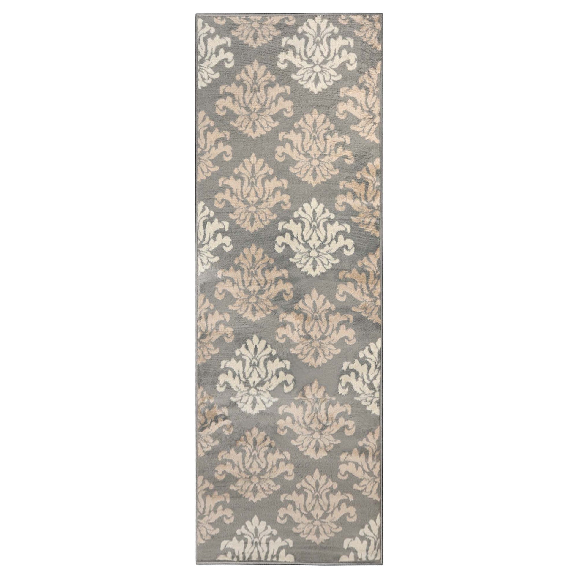 Superior Casper Damask Floral Area Rug - Blue