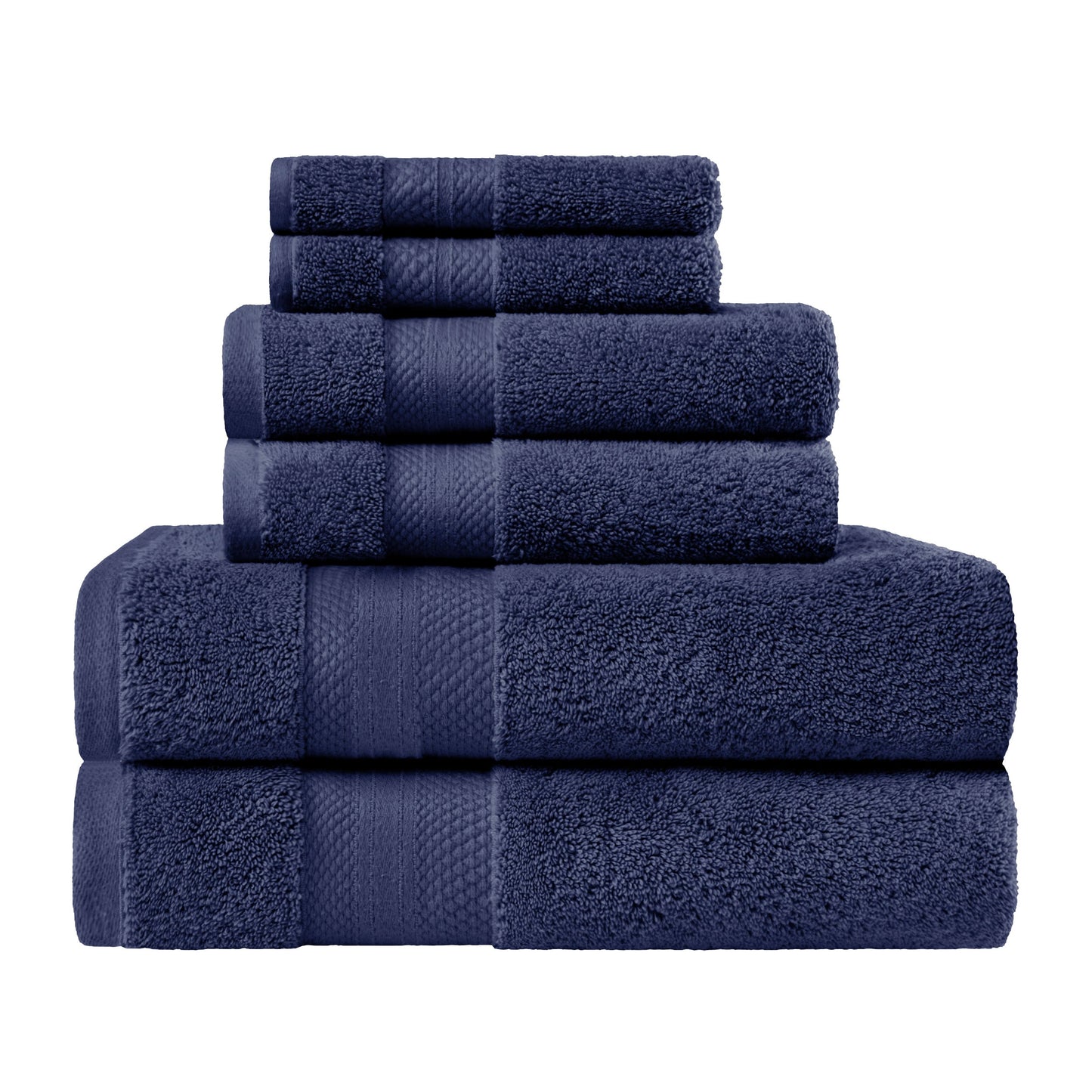 Superior Premium Turkish-Cotton Assorted Towel Set - Crown Blue