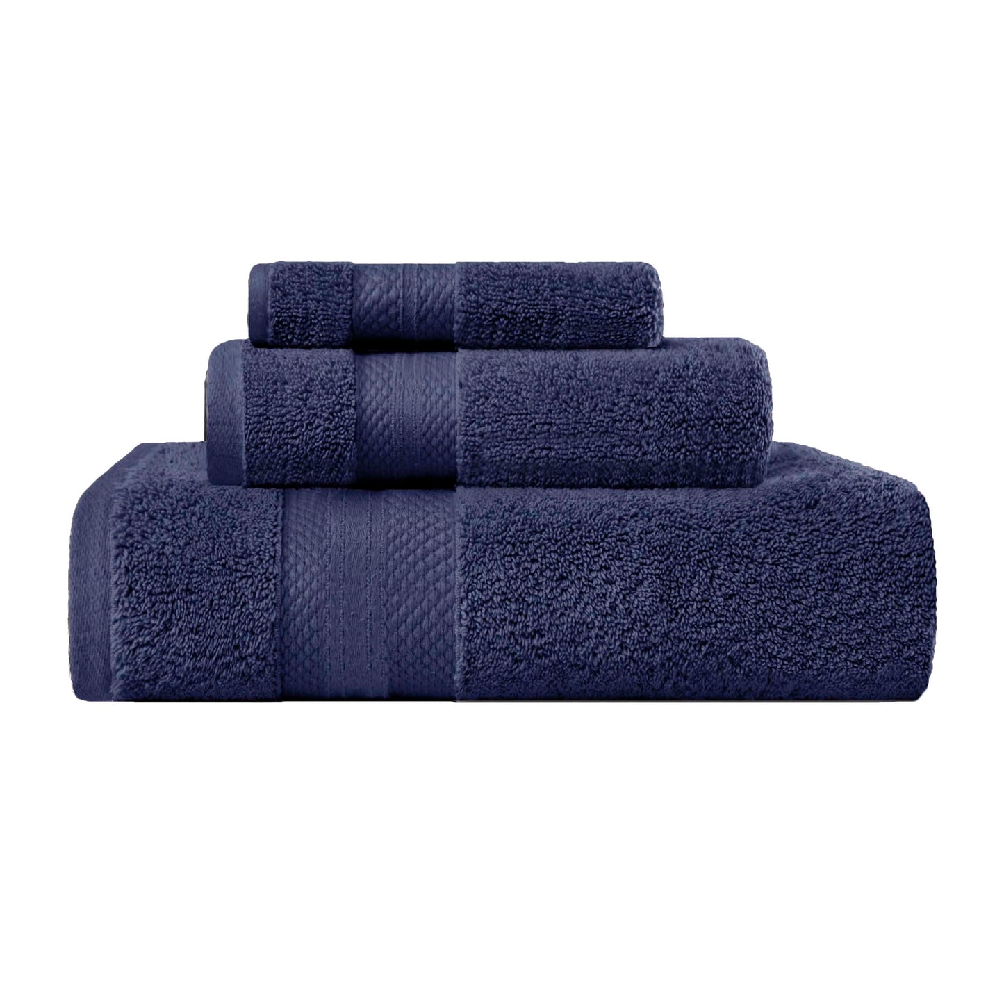 Superior Premium Turkish-Cotton Assorted Towel Set - Crown Blue