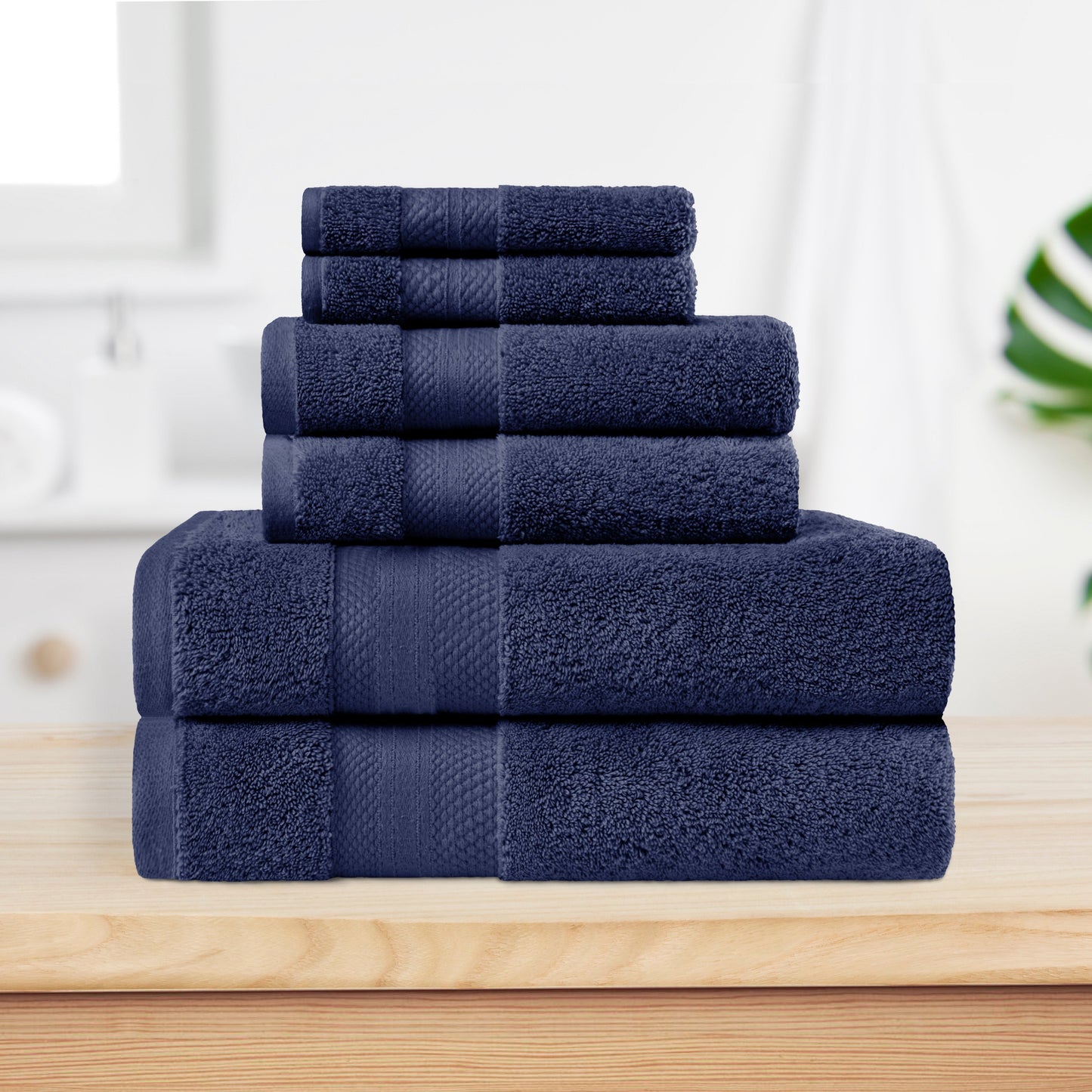 Superior Premium Turkish-Cotton Assorted Towel Set - Crown Blue