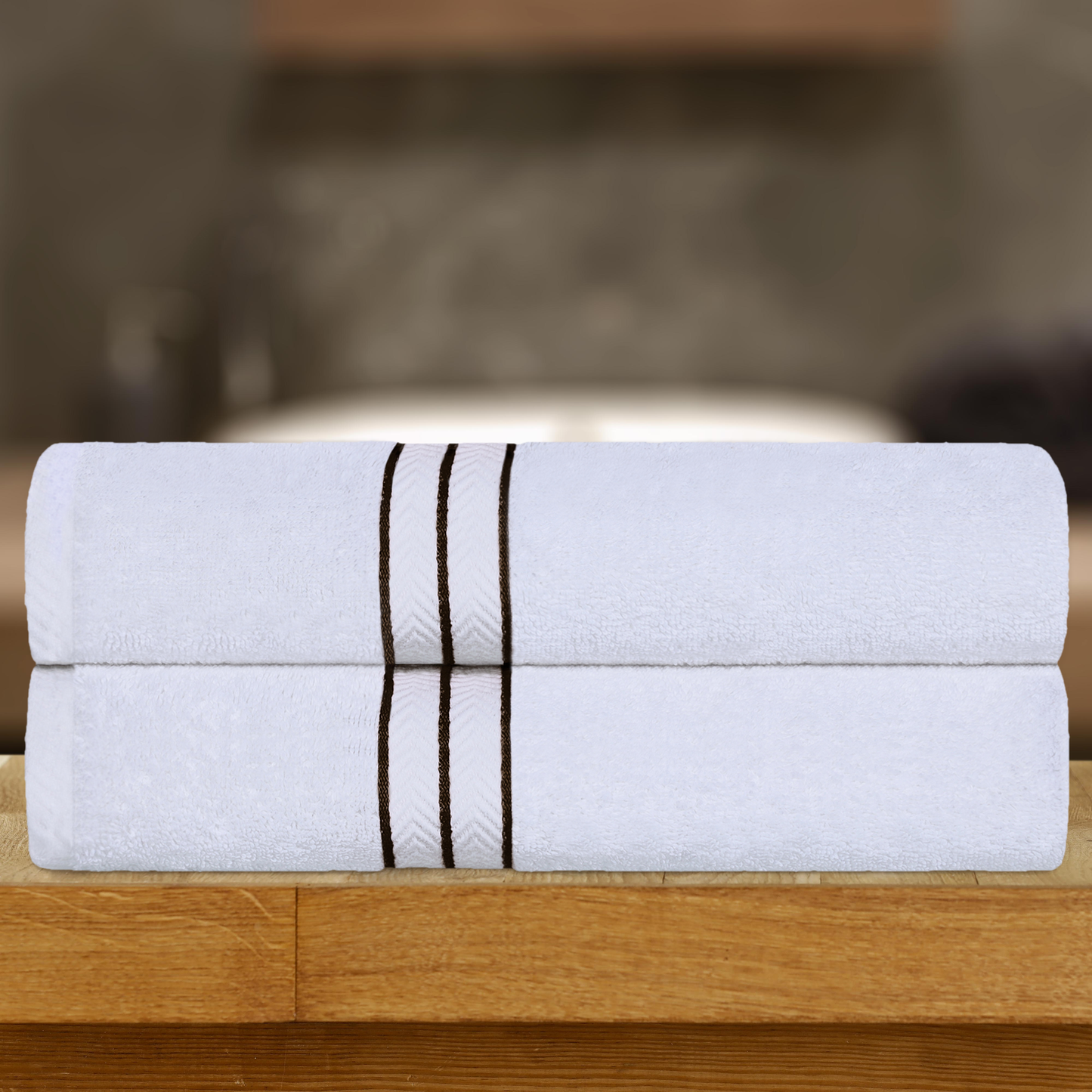 Ultra Plush Turkish Cotton Super Absorbent Solid 2-Piece Bath Sheet Set - Chocolate