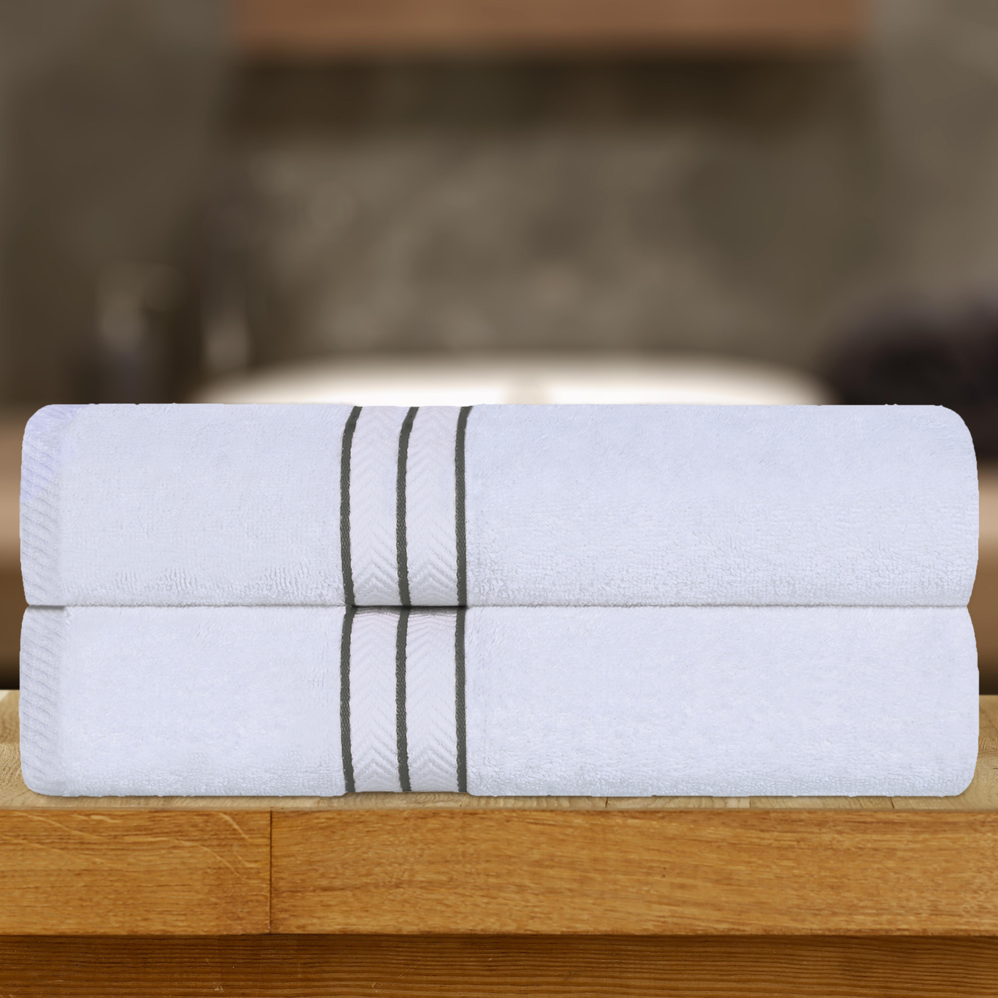 Ultra Plush Turkish Cotton Super Absorbent Solid 2-Piece Bath Sheet Set - Charcoal
