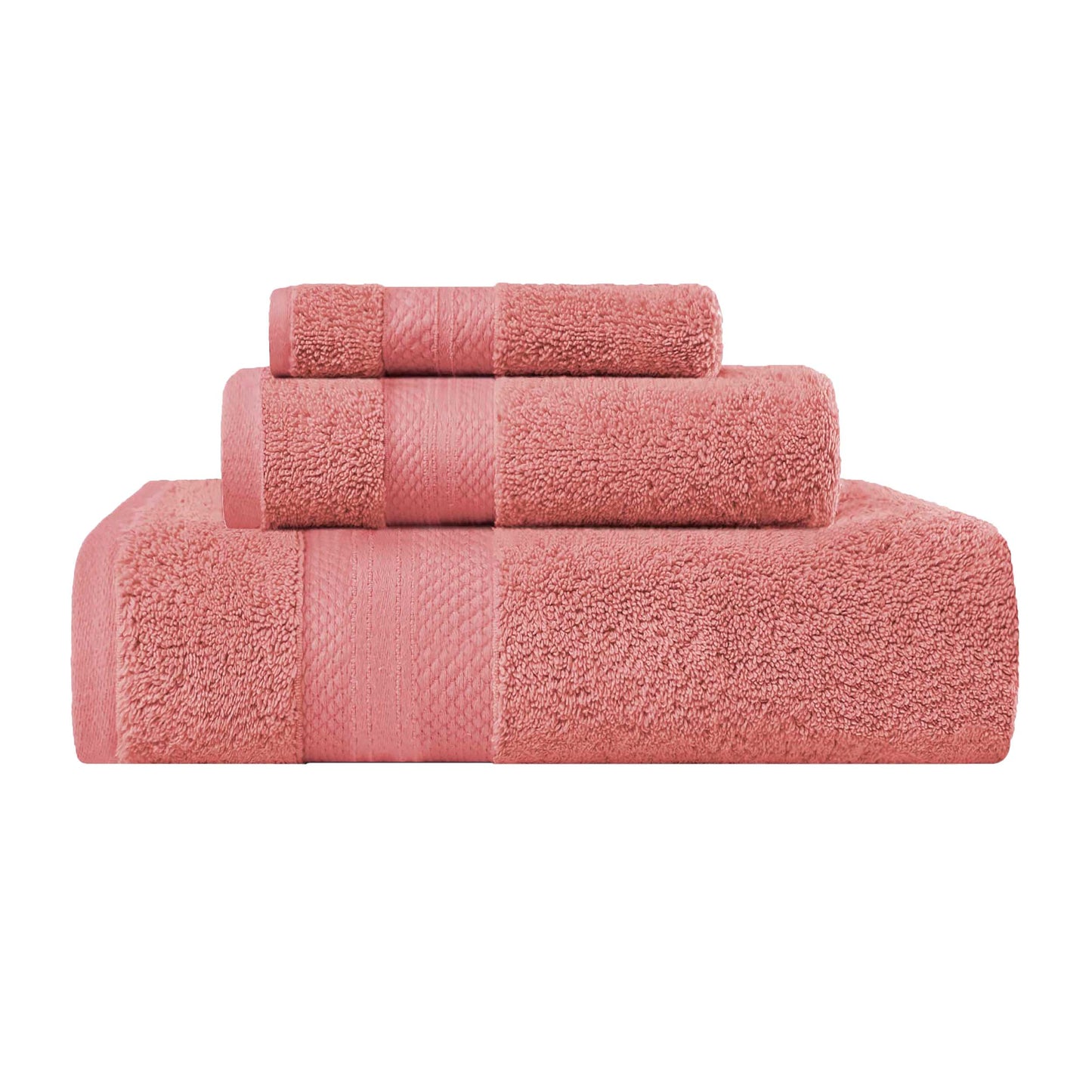 Superior Premium Turkish-Cotton Assorted Towel Set - Coral