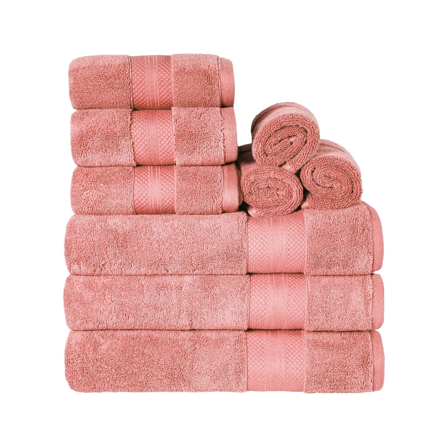 Superior Premium Turkish-Cotton Assorted Towel Set - Coral