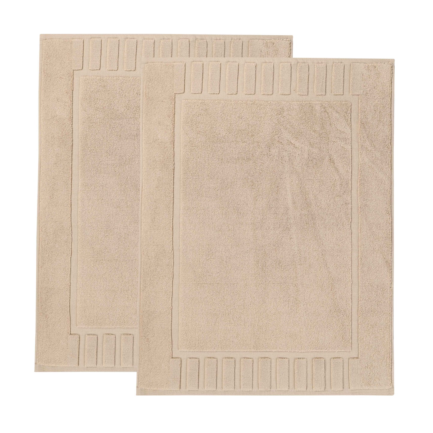 Leo Cotton Solid Modern Absorbent Heavy Washable Bath Mat Set of 2