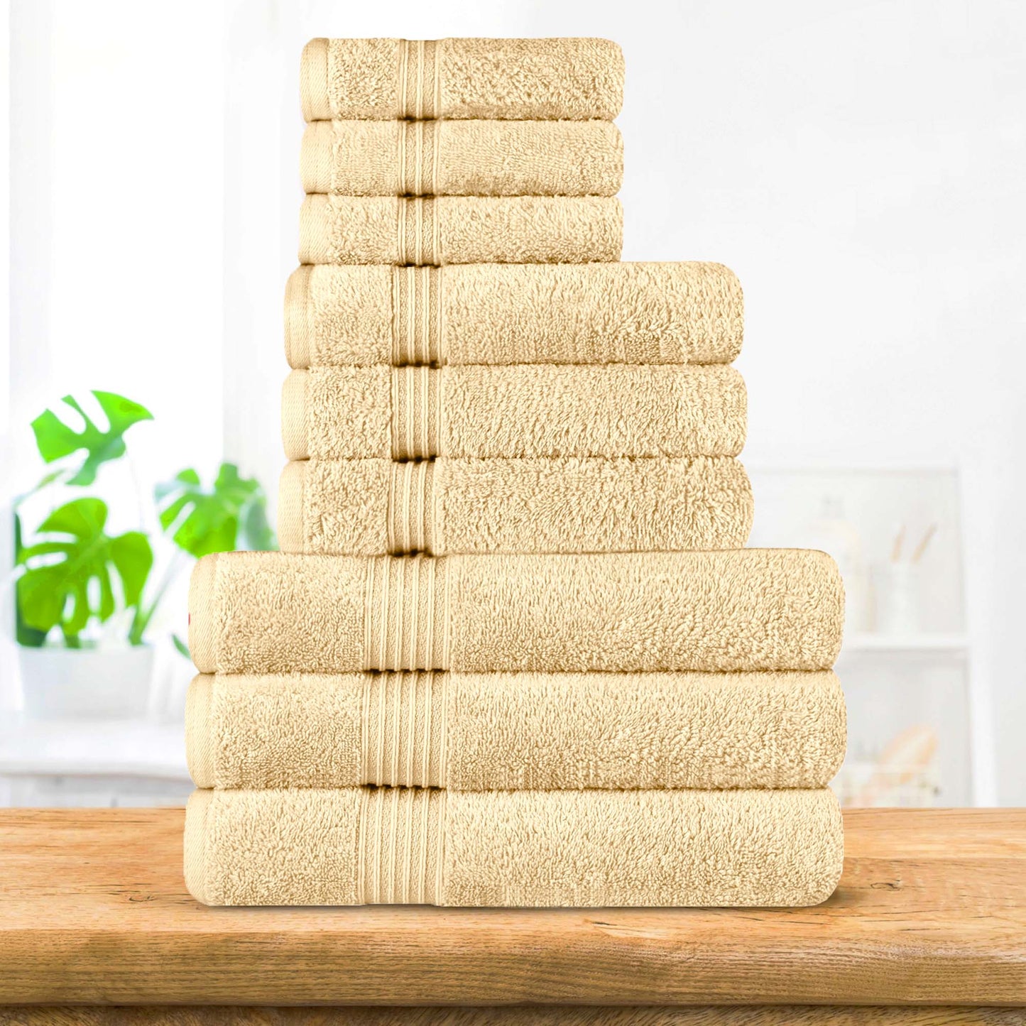 Heritage Egyptian Cotton Plush Absorbent Luxury 9 Piece Towel Set