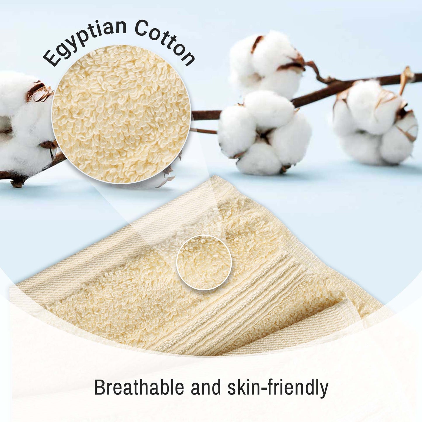 Heritage Egyptian Cotton Plush Absorbent Luxury Face Towel Set of 10