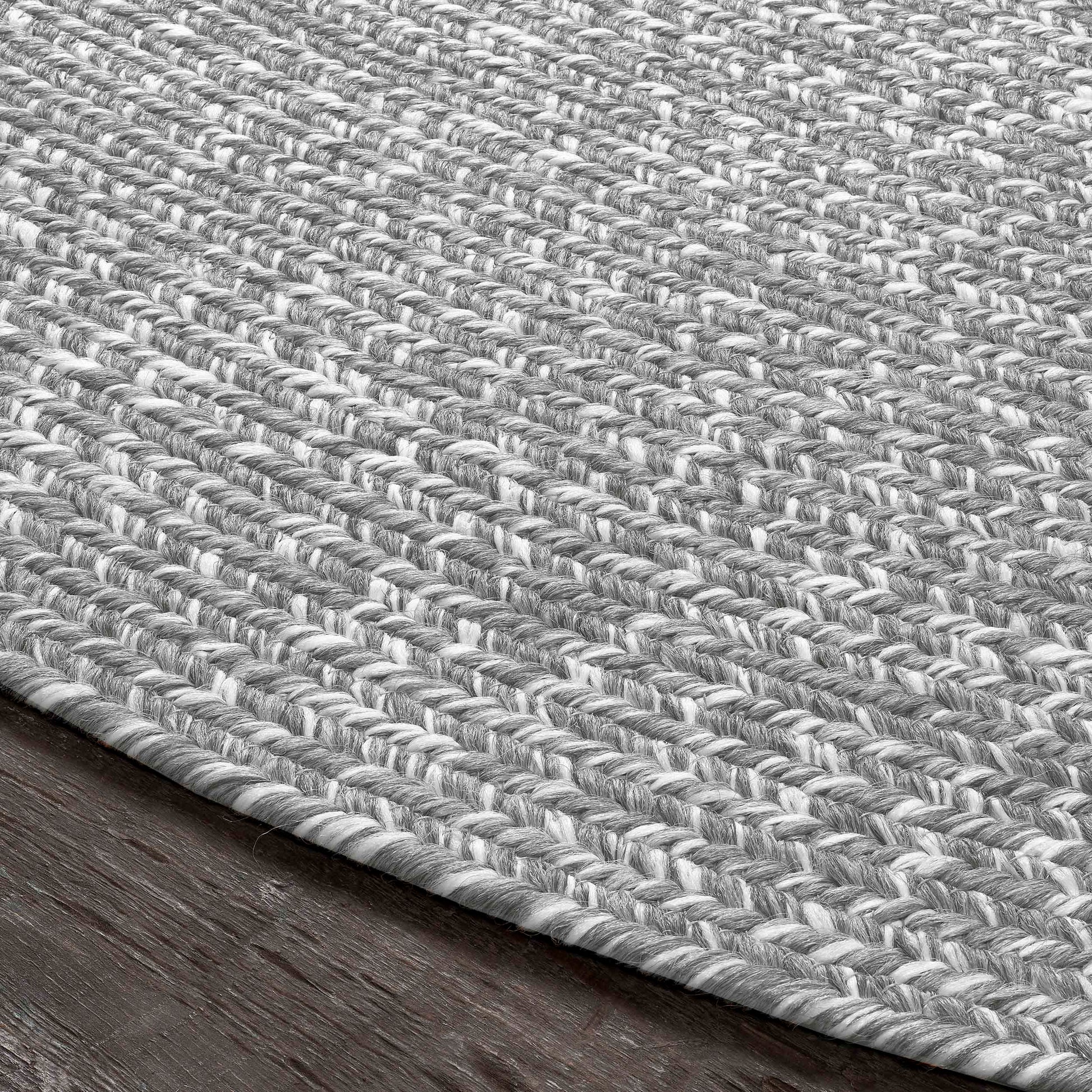 Reversible Braided Eco-Friendly Area Rug Indoor Outdoor Rugs - Canvas/White