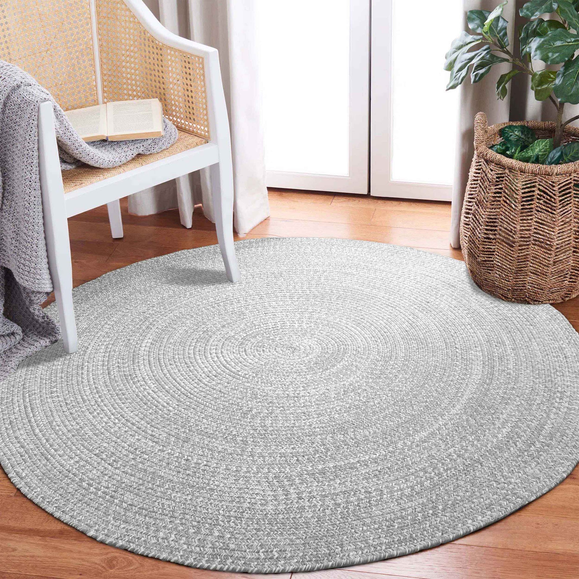 Reversible Braided Eco-Friendly Area Rug Indoor Outdoor Rugs - Canvas/White