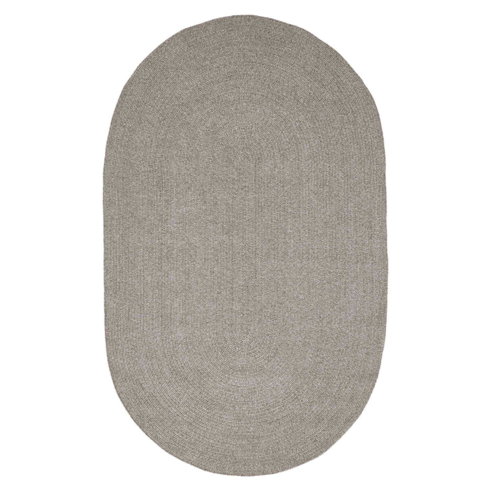 Classic Braided Weave Oval Area Rug Indoor Outdoor Rugs - Canvas