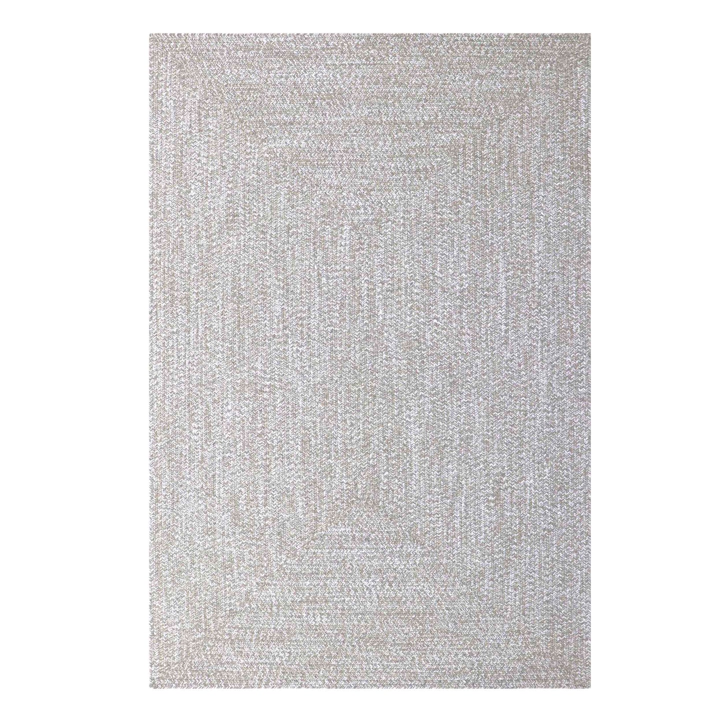 Multi Toned Braided Area Rug Bohemian Indoor Outdoor Rugs - Canvas-White