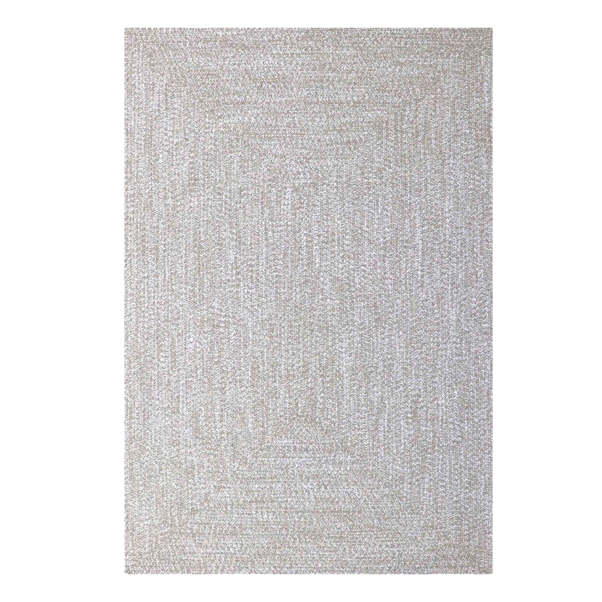 Multi Toned Braided Area Rug Bohemian Indoor Outdoor Rugs - Canvas-White