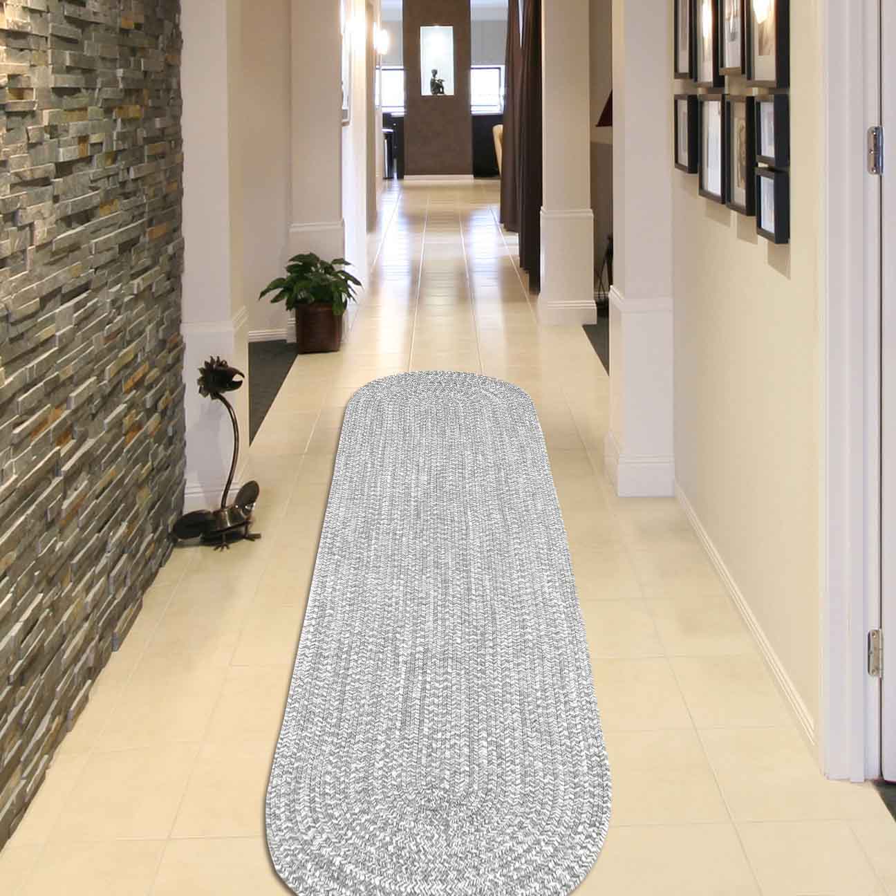 Reversible Braided Eco-Friendly Area Rug Indoor Outdoor Rugs - Canvas/White