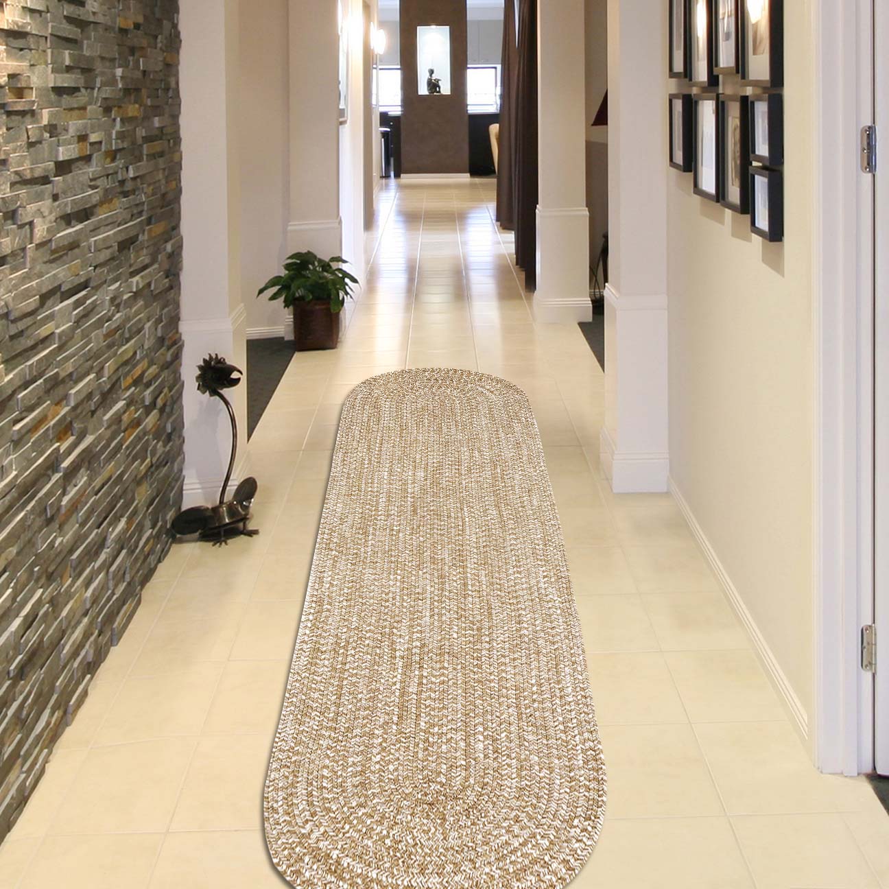Reversible Braided Eco-Friendly Area Rug Indoor Outdoor Rugs - CanvasWhite