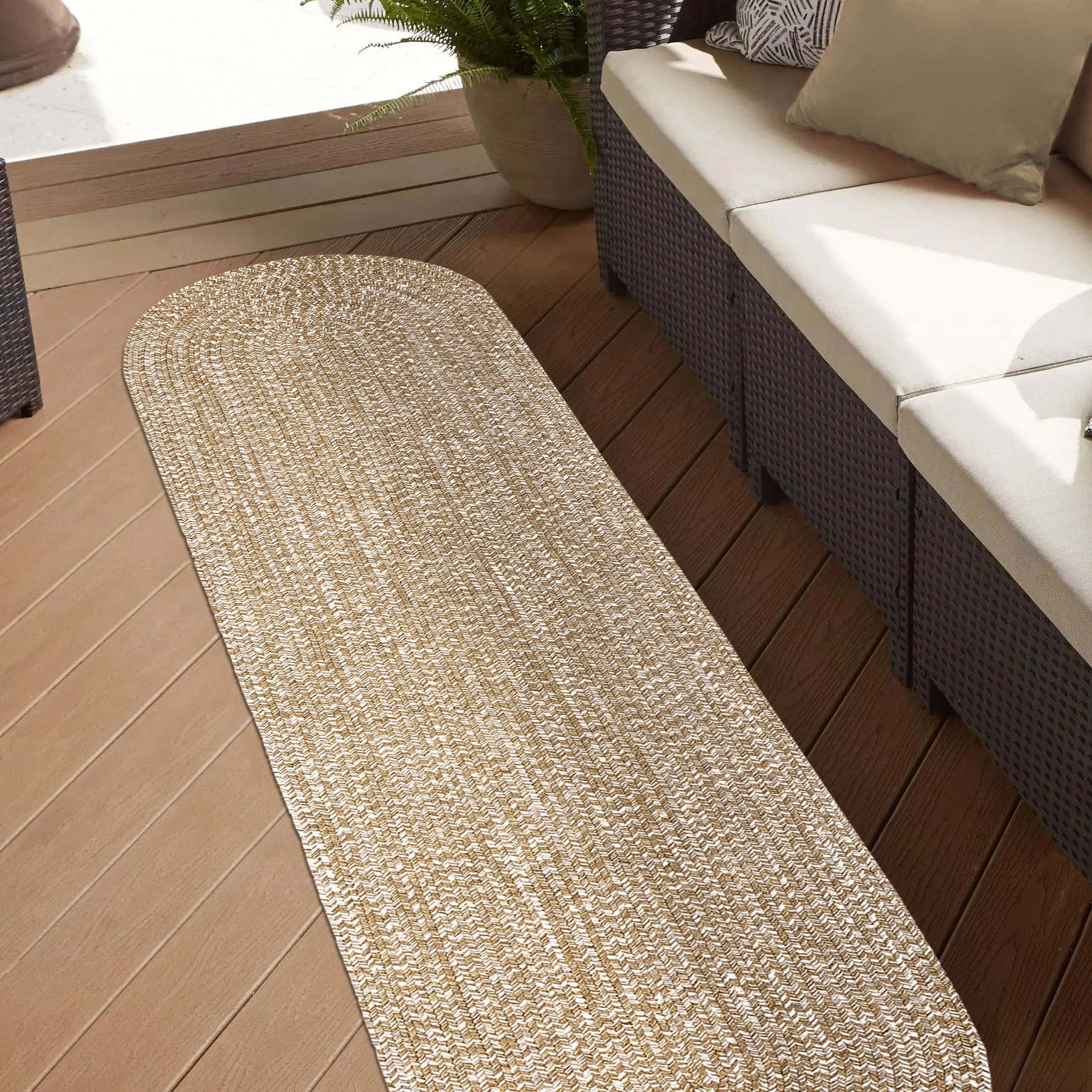Reversible Braided Eco-Friendly Area Rug Indoor Outdoor Rugs - CanvasWhite