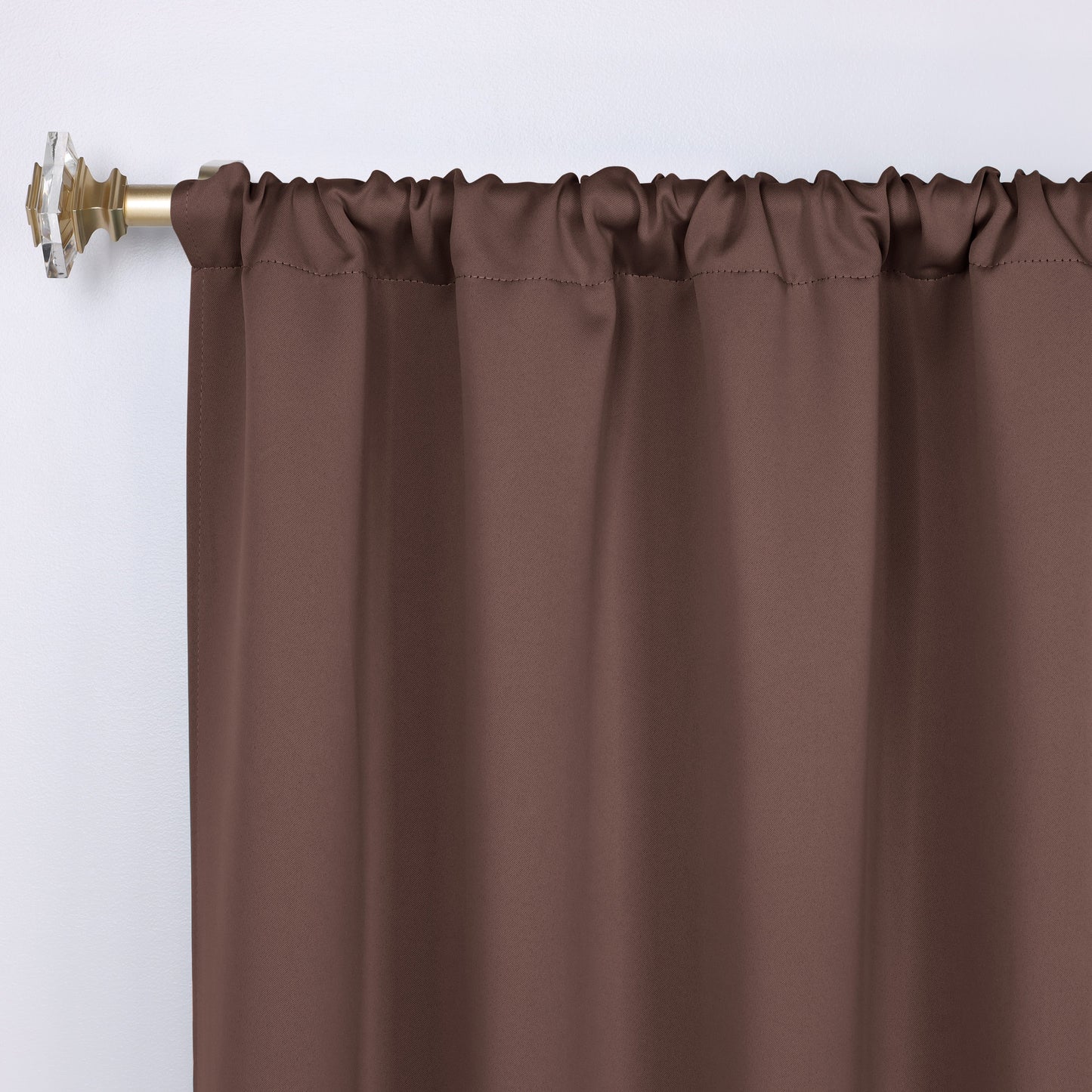 Solid Room Darkening Rod Pocket Blackout Curtain Panels, Set of 2 - Cappuccino