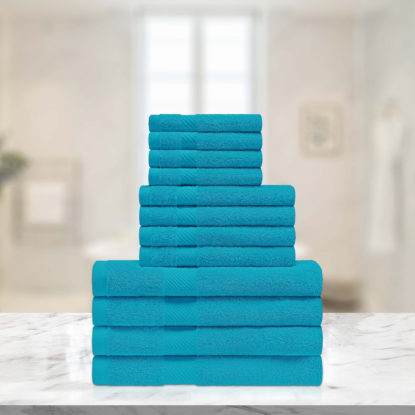 Eco-Friendly Egyptian Cotton Cotton Absorbent 12 Piece Assorted Towel Set