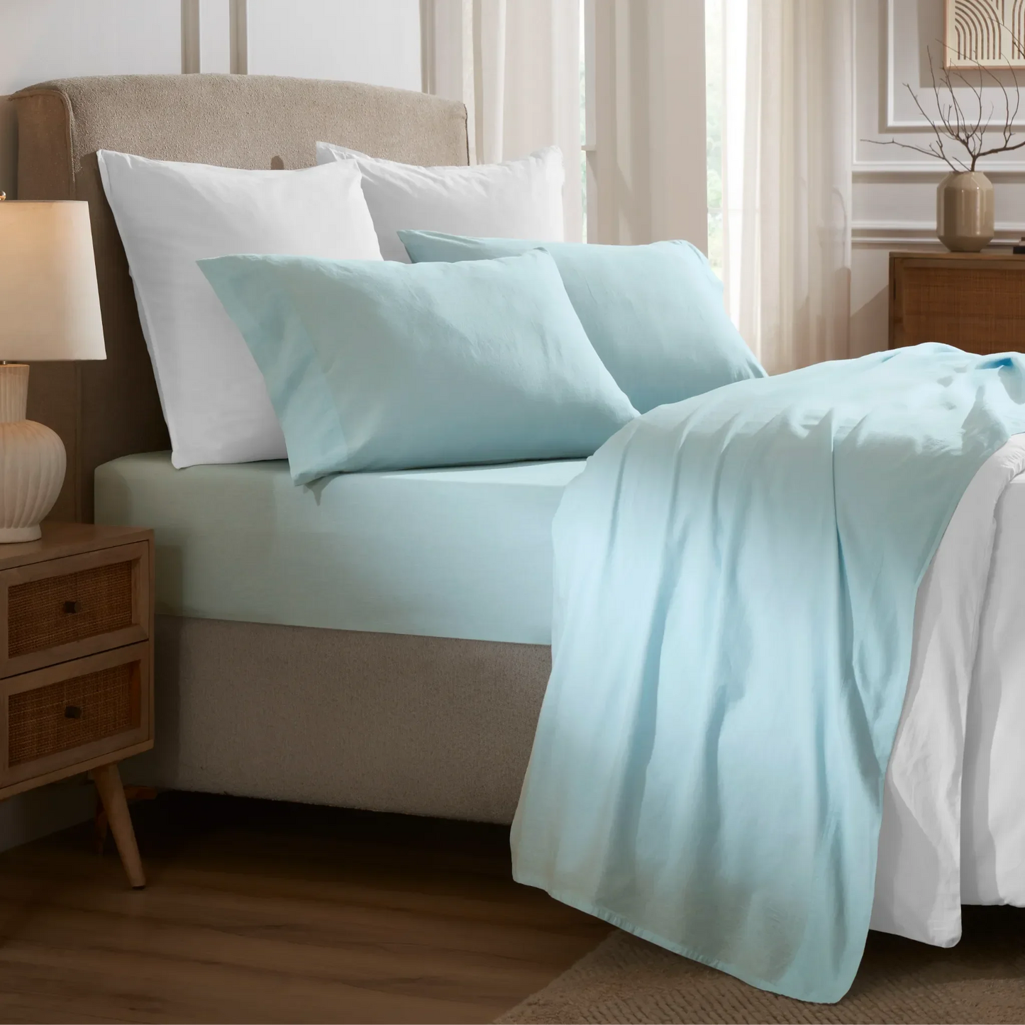 Carmen 100% Cotton Relaxed Wash Deep Pocket Bed Sheet Set