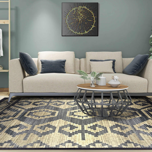 Catori Geometric Ikat Rustic Indoor Area Rug Or Runner Rug Or Door Mat