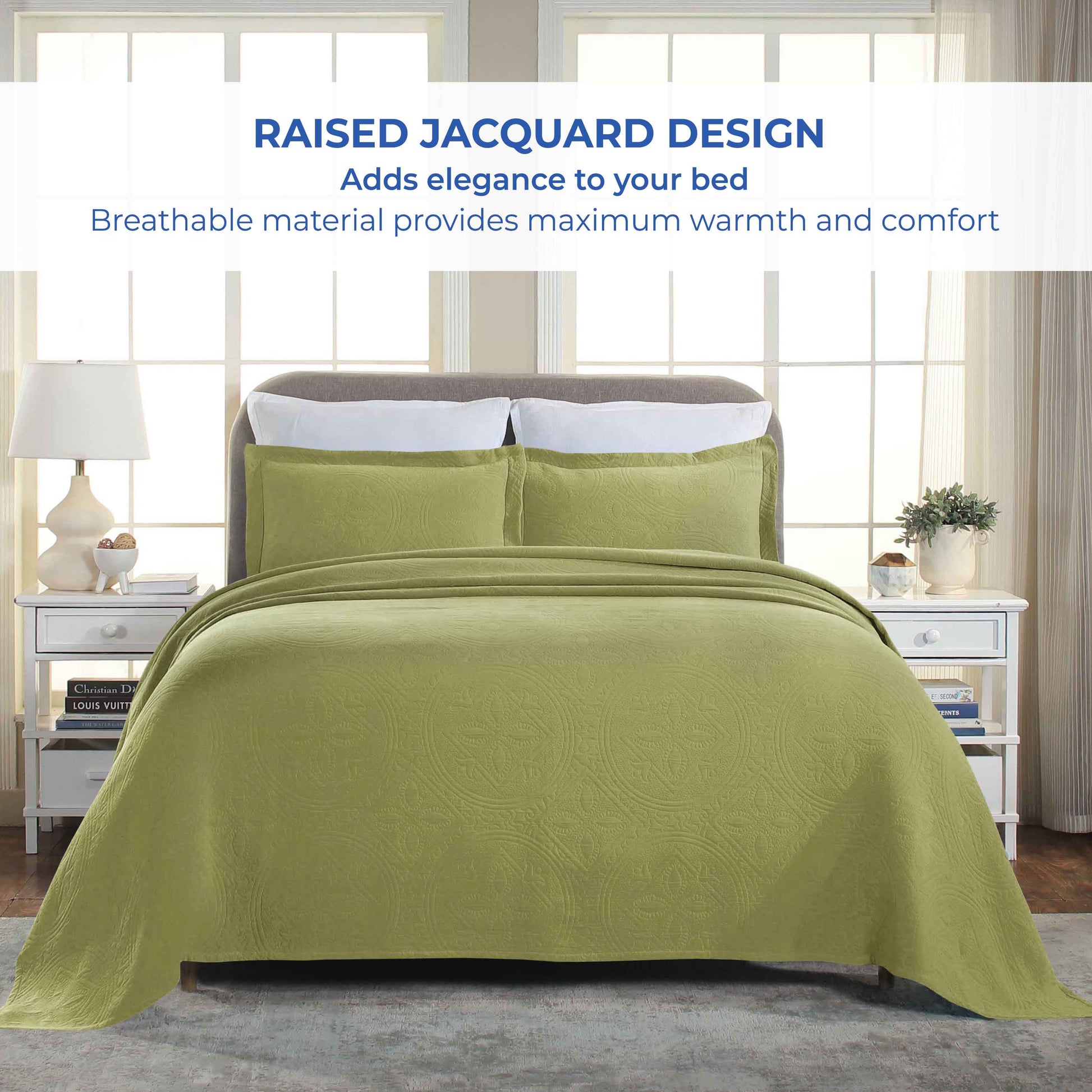 Celtic Circle Cotton Jacquard Matelasse Bedspread Set - SweetPea