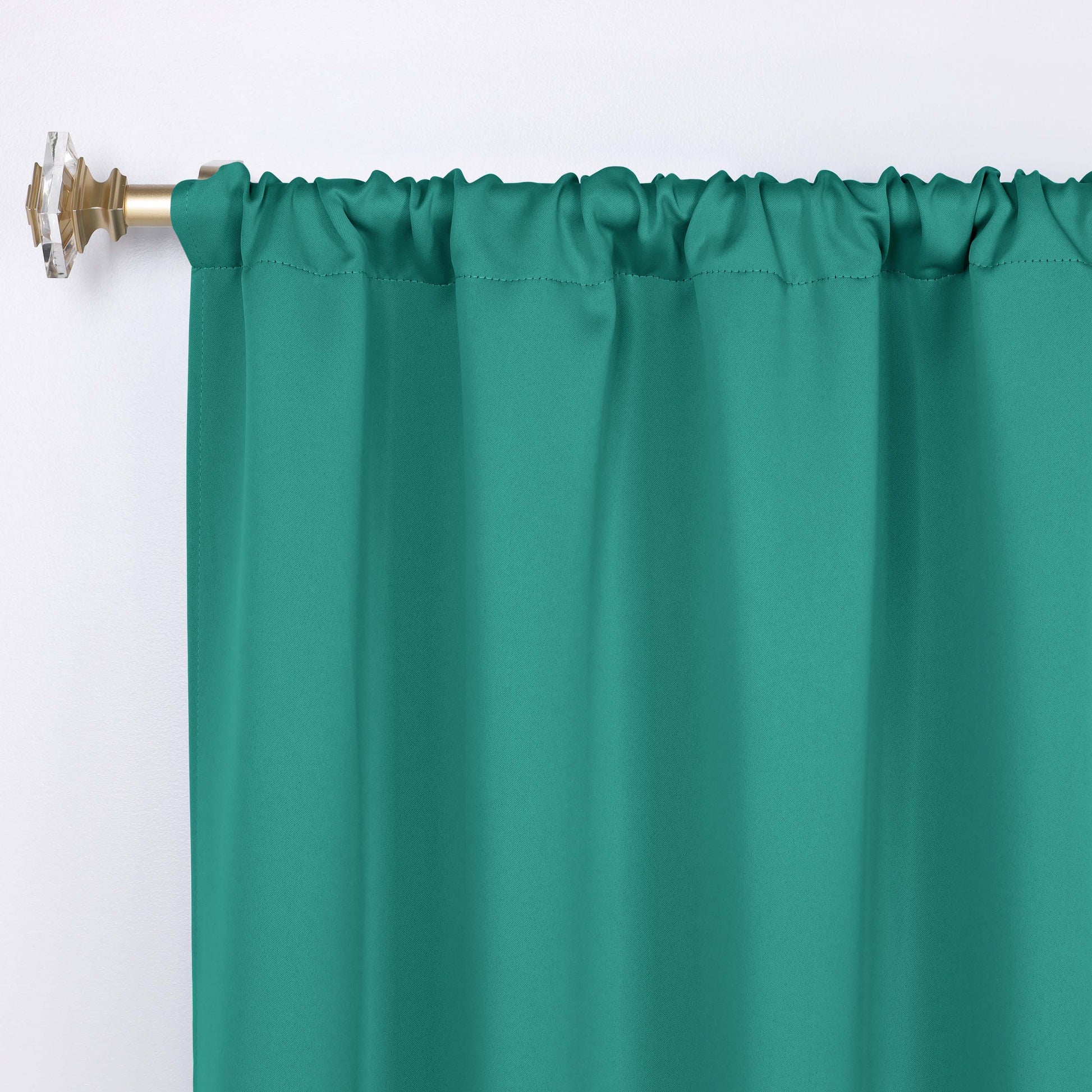 Solid Room Darkening Rod Pocket Blackout Curtain Panels, Set of 2 - CeruleanBlue