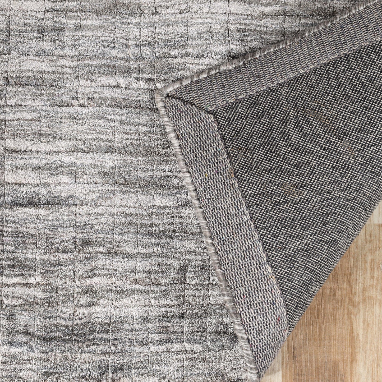 Superior Chalkboard Hand-Woven Viscose Modern Abstract Indoor Area Rug, 5 ft. x 8 ft - Grey