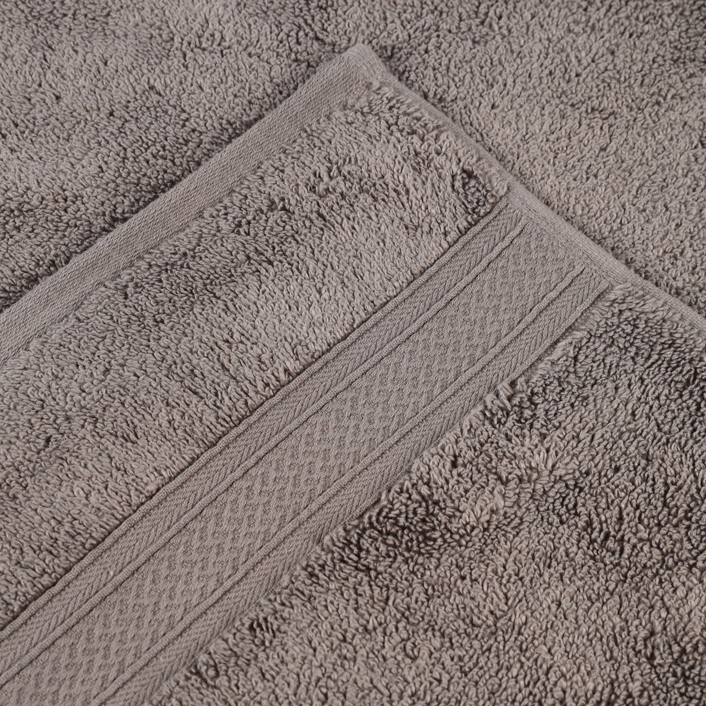Chevron Zero Twist Solid and Jacquard Soft Cotton 6 Piece Towel Set - Charcoal