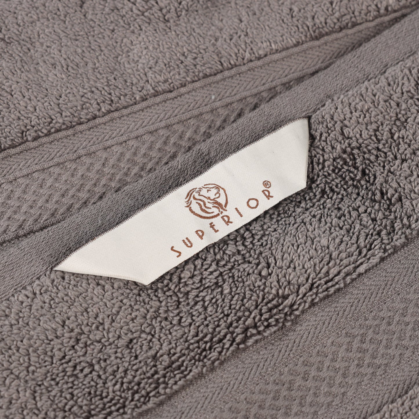 Chevron Zero Twist Solid and Jacquard Soft Cotton 6 Piece Towel Set - Charcoal