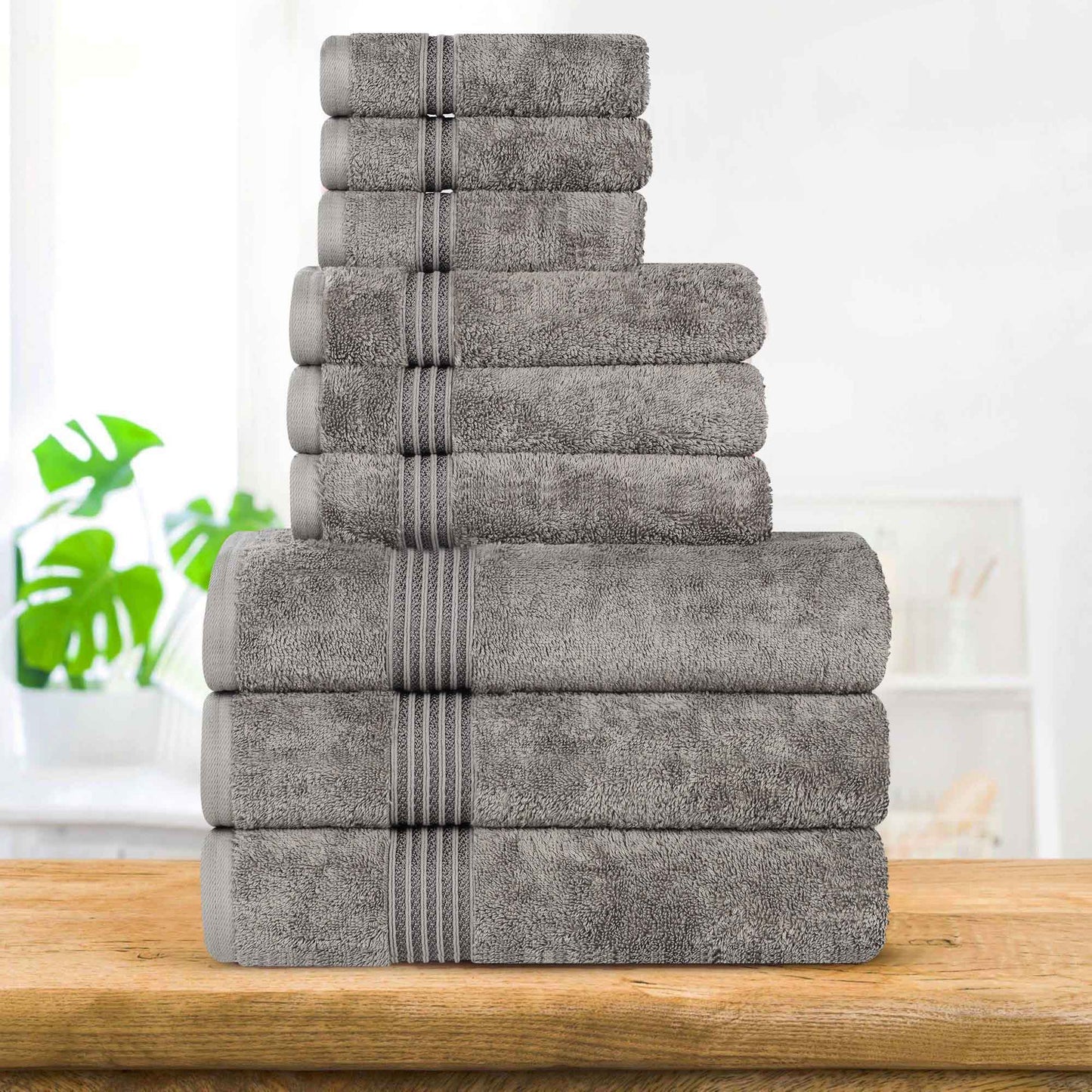 Heritage Egyptian Cotton Plush Absorbent Luxury 9 Piece Towel Set