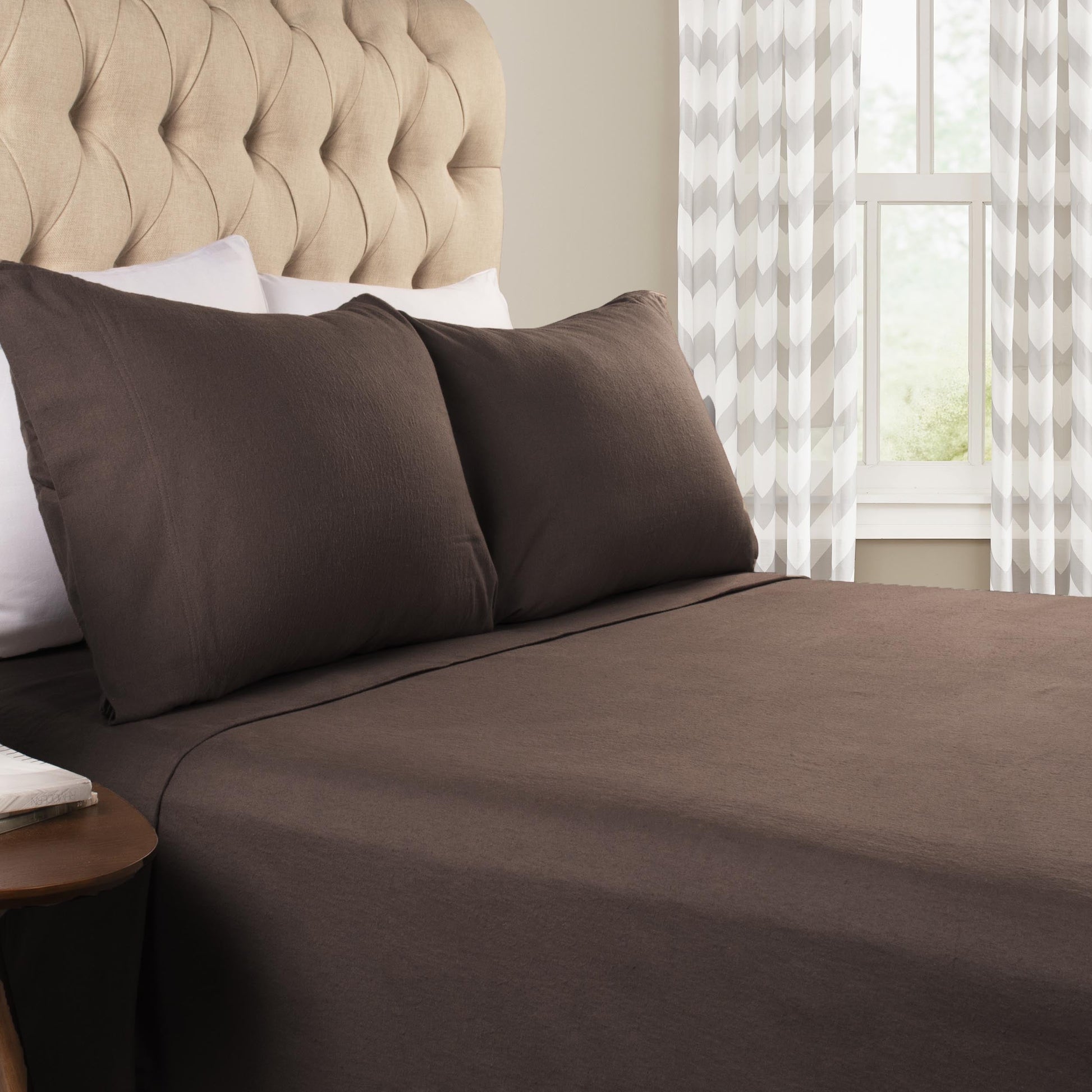 Solid Flannel Cotton Soft Warm Deep Pocket Sheet Set - Charcoal