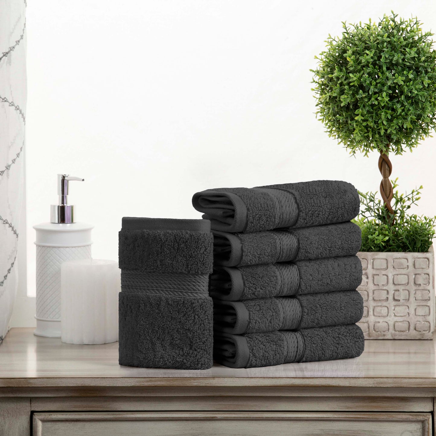 Madison Egyptian Cotton Pile Plush Heavyweight Face Towel Set of 6