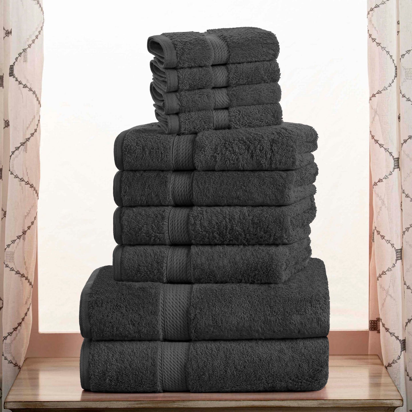 Madison Egyptian Cotton Pile Plush Heavyweight 10 Piece Towel Set
