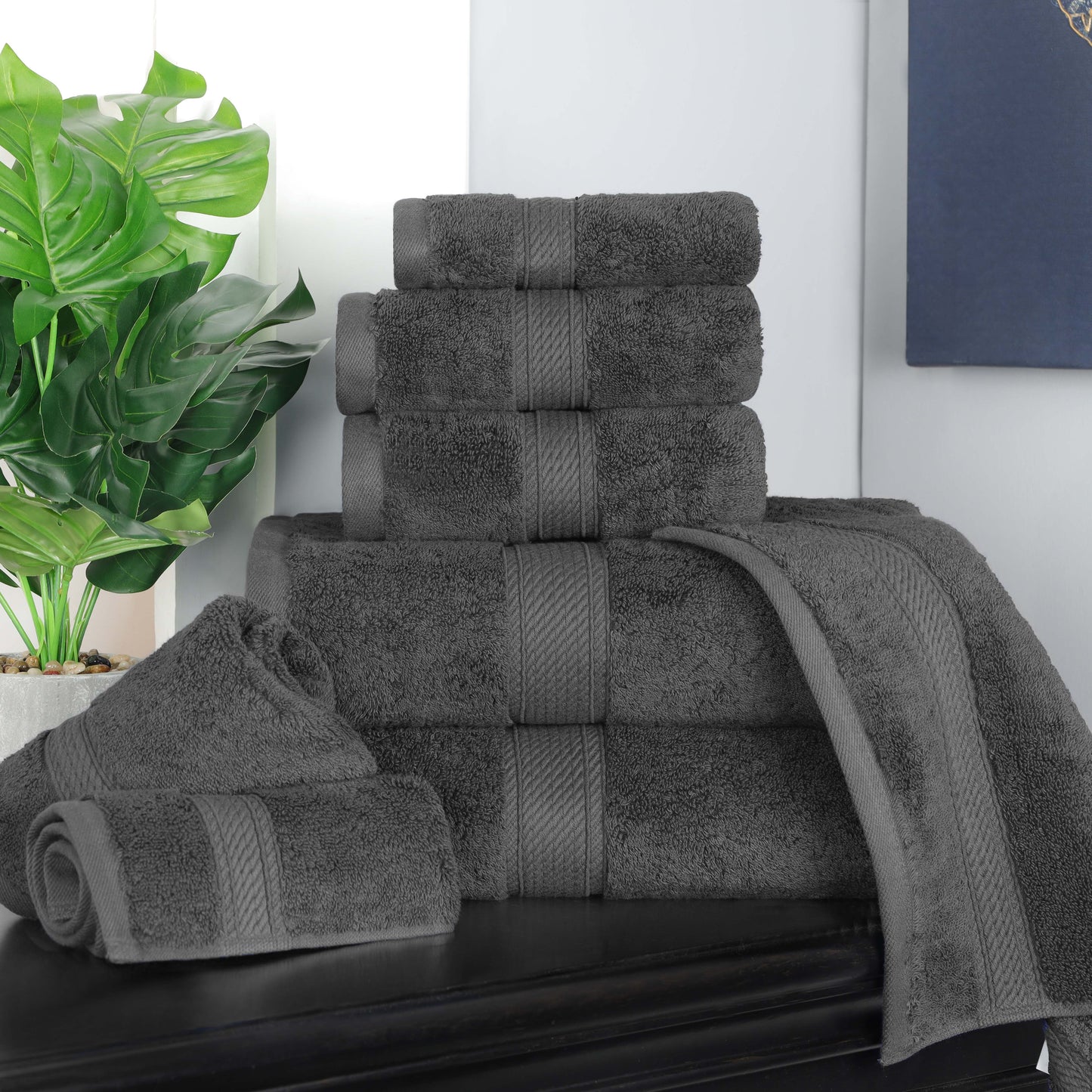 Madison Egyptian Cotton Pile Plush Heavyweight 8 Piece Towel Set