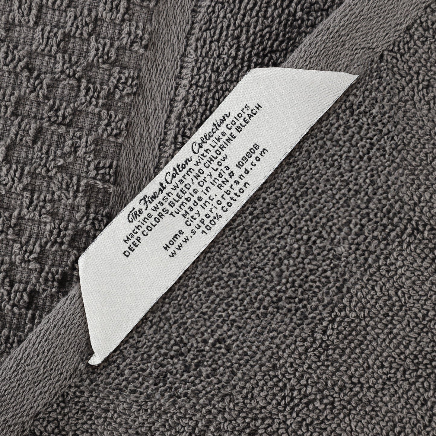 Lodie Cotton Jacquard Solid and Two-Toned Bath Sheet - Charcoal-Ivory