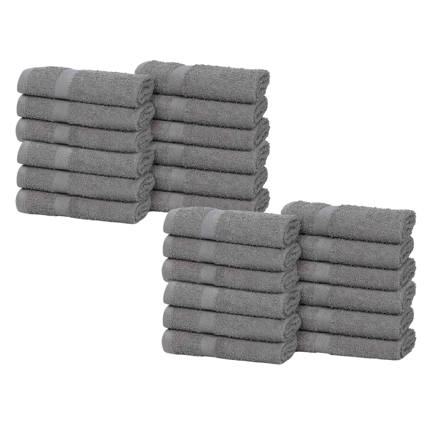 Eco-Friendly Cotton Absorbent 24-Piece Washcloth / Face Towel Set