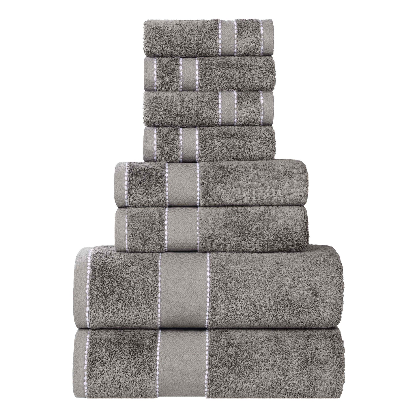 Niles Egyptian Giza Cotton Plush Heavyweight Soft 8 Piece Towel Set