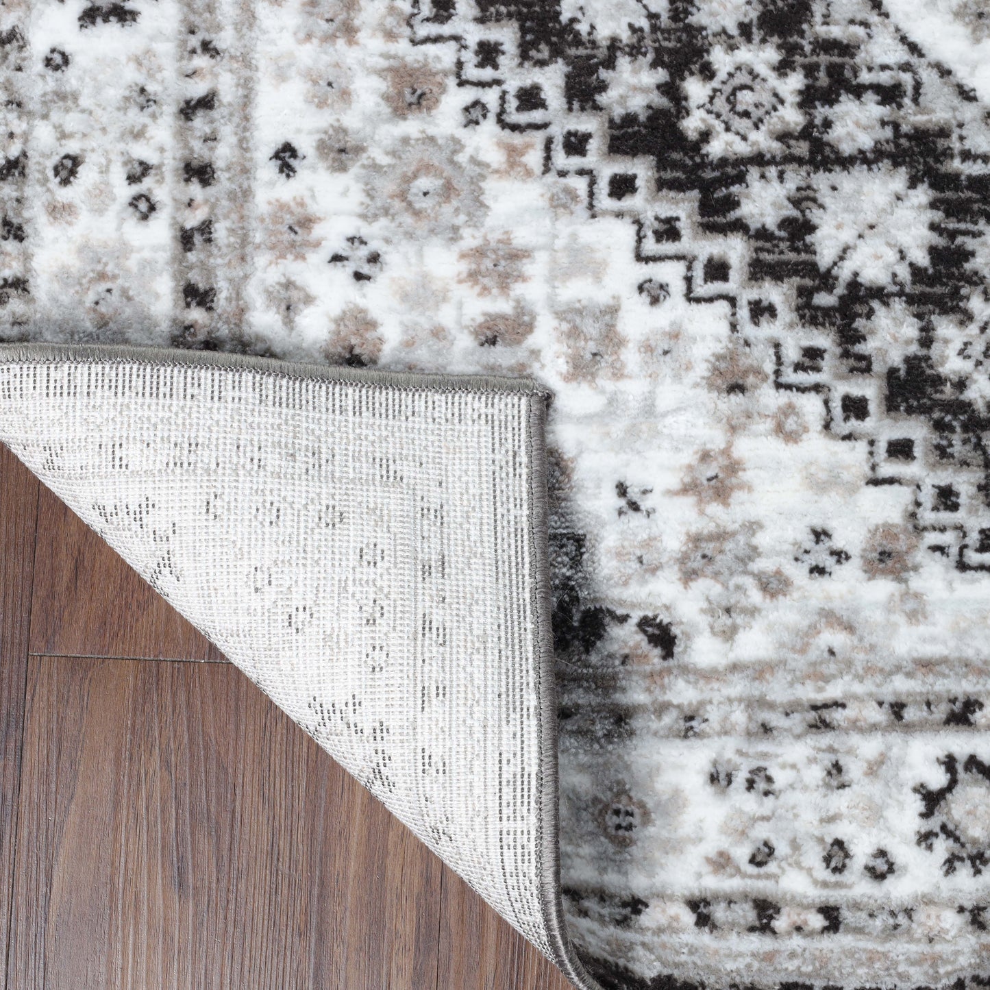 Layland Classic Vintage Medallion Indoor Area Rug or Runner - Charcoal