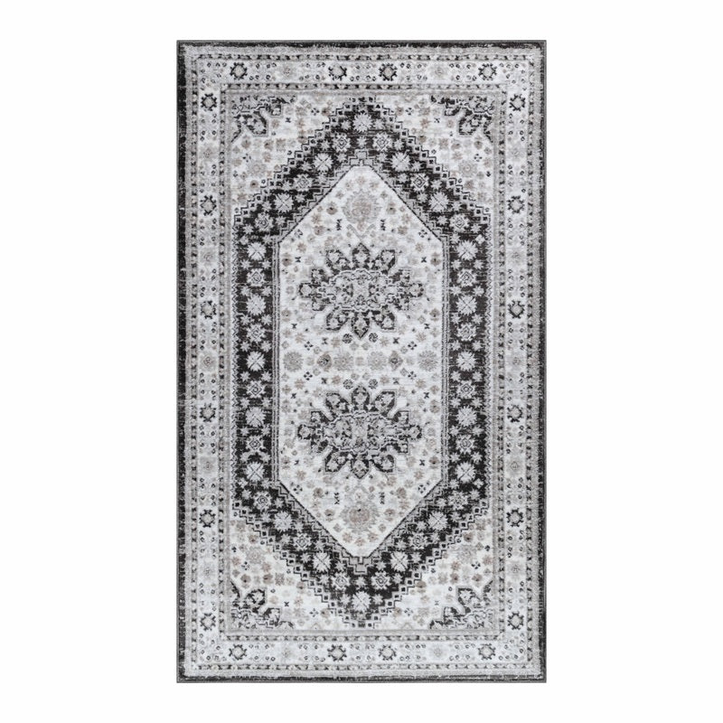 Layland Classic Vintage Medallion Indoor Area Rug or Runner - Charcoal