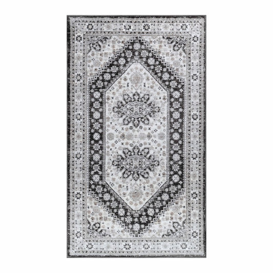 Layland Classic Vintage Medallion Indoor Area Rug or Runner - Charcoal