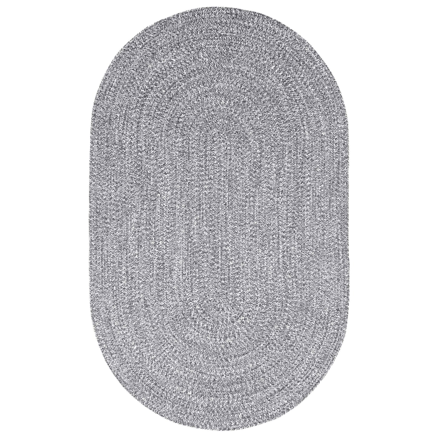 Reversible Braided Eco-Friendly Area Rug Indoor Outdoor Rugs - Charcoal/White