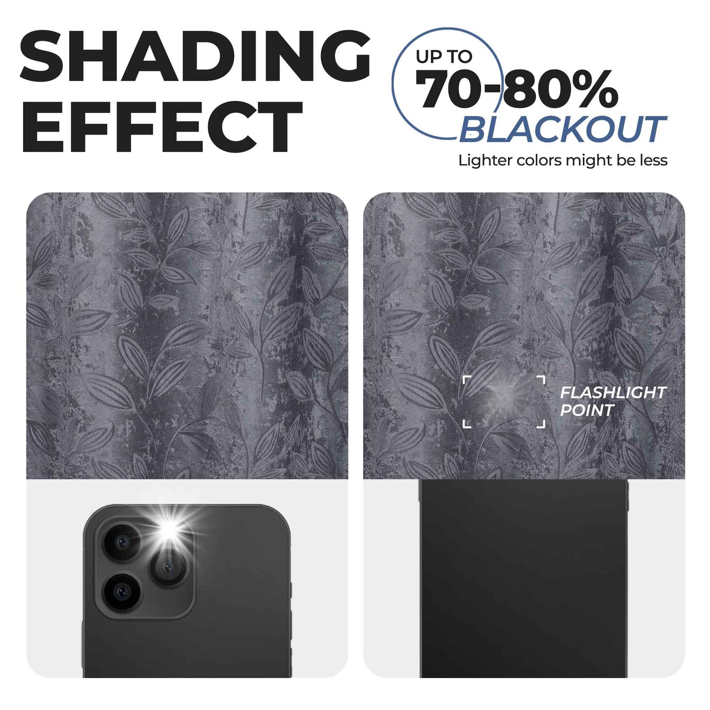 Leaves Room Darkening Washable Blackout Curtain Panels, Set of 2