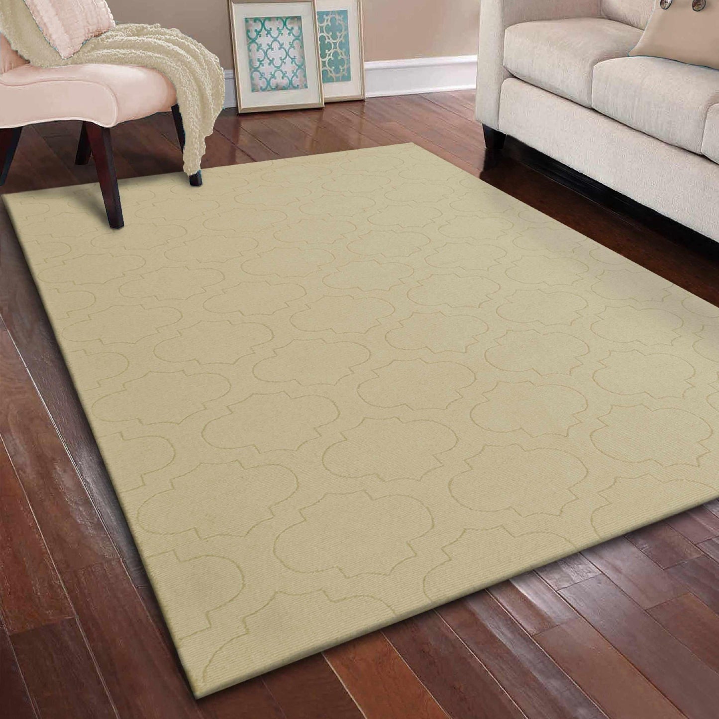 Superior Charlotte Moroccan Trellis Contemporary Handwoven Wool Area Rug - Ivory